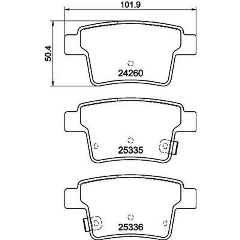 DON Rear Brake Pad Set fits Ford Mondeo 2000-2007 1.8 2.0 2.2 2.5 3.0
