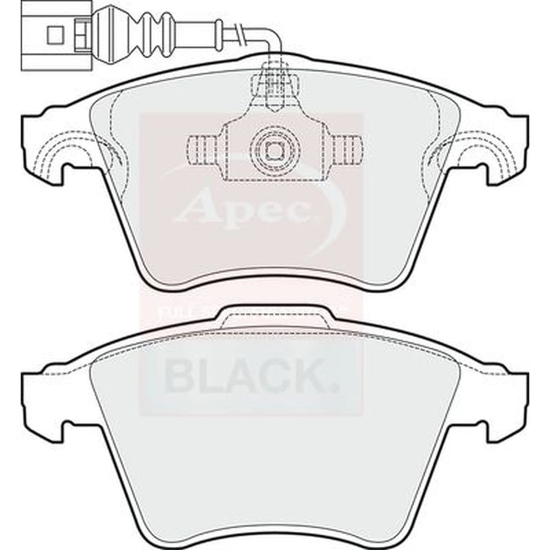 Apec Black Front Brake Pad Set fits VW Touareg 2003-2010 2.5