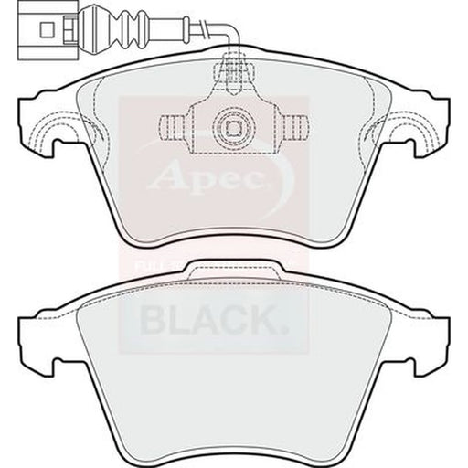 Apec Black Front Brake Pad Set fits VW Touareg 2003-2010 2.5