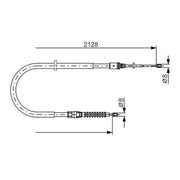 Bosch Handbrake Cable Right Rear fits Peugeot 308 Sw I 2007-2014 1.4 1.6 2.0