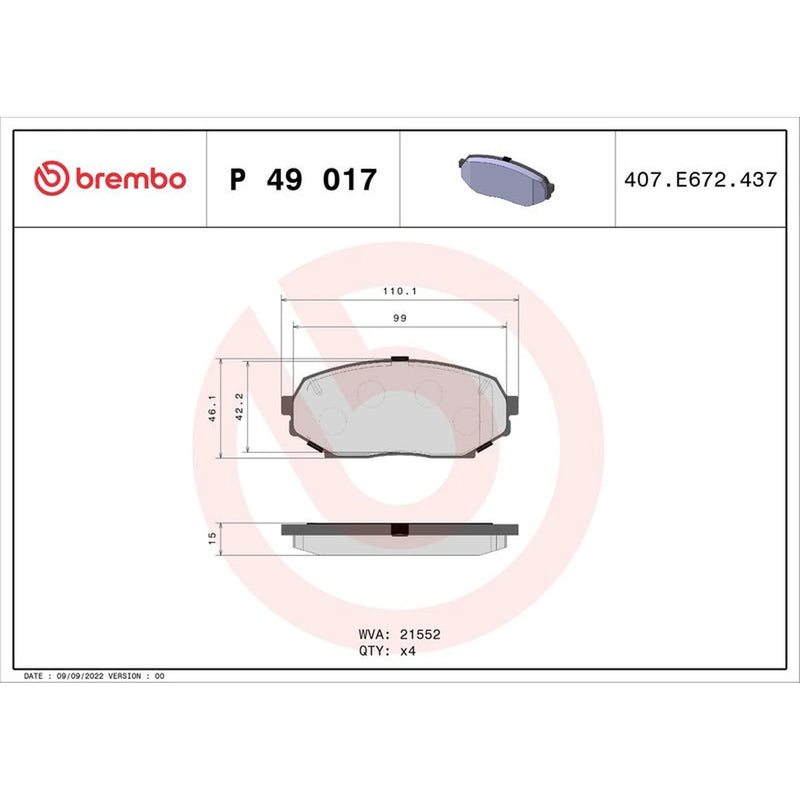 Brembo Front & Rear Pads fits Mazda MX-5 1990-1998 1.6