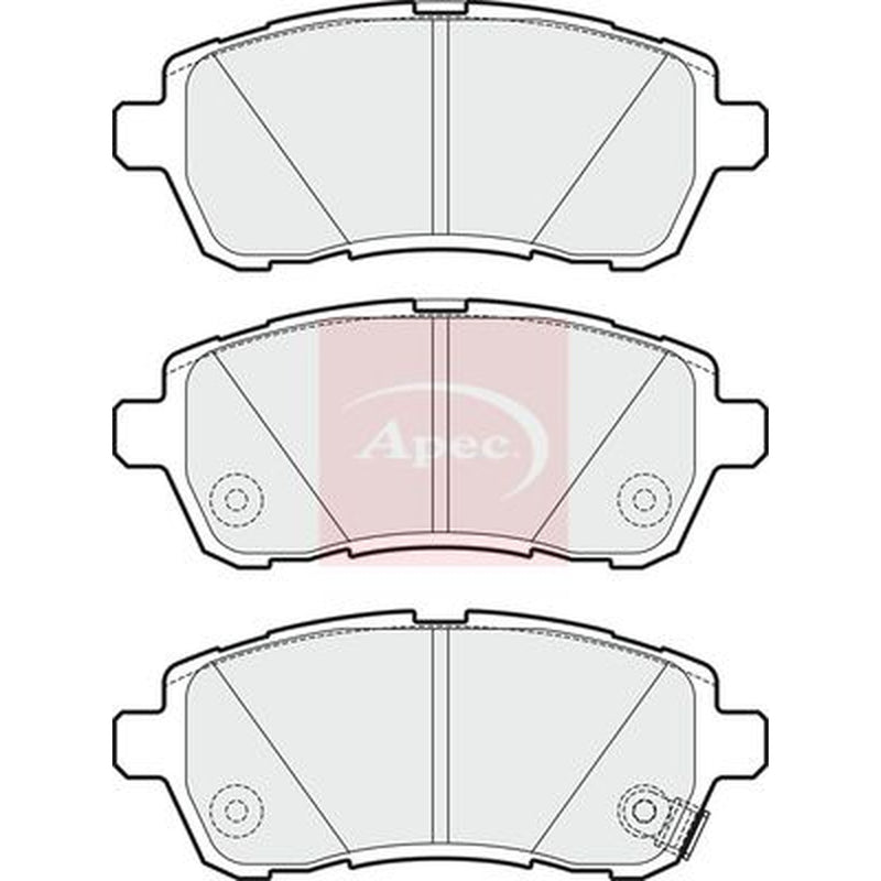 Apec Front Brake Pad Set fits Mazda 2 2007-2015 1.3 1.4 1.5 1.6