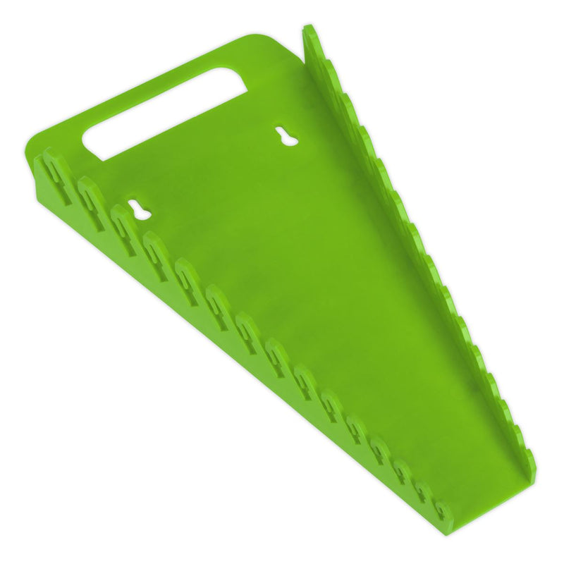 Sealey Spanner Rack Capacity 15 Spanners Hi-Vis Green WR08HV Sealey - Dynamic Drive