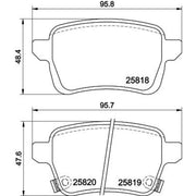 DON Rear Brake Pad Set fits Fiat Tipo 2015-2020 1.0 1.3 1.4 1.6
