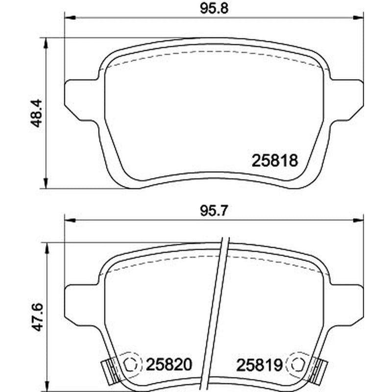 DON Rear Brake Pad Set fits Fiat Tipo 2015-2020 1.0 1.3 1.4 1.6