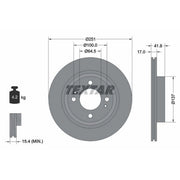 Textar 2 x Vented Front Brake Discs 92278003-x2