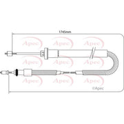 Apec Handbrake Cable Left Rear fits Citroën Berlingo / Berlingo First 1996-2011