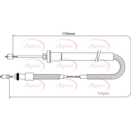 Apec Handbrake Cable Left Rear fits Citroën Berlingo / Berlingo First 1996-2011