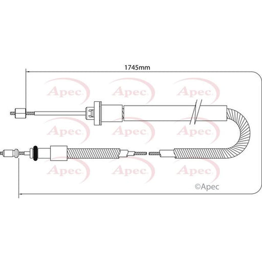 Apec Handbrake Cable Left Rear CAB1035