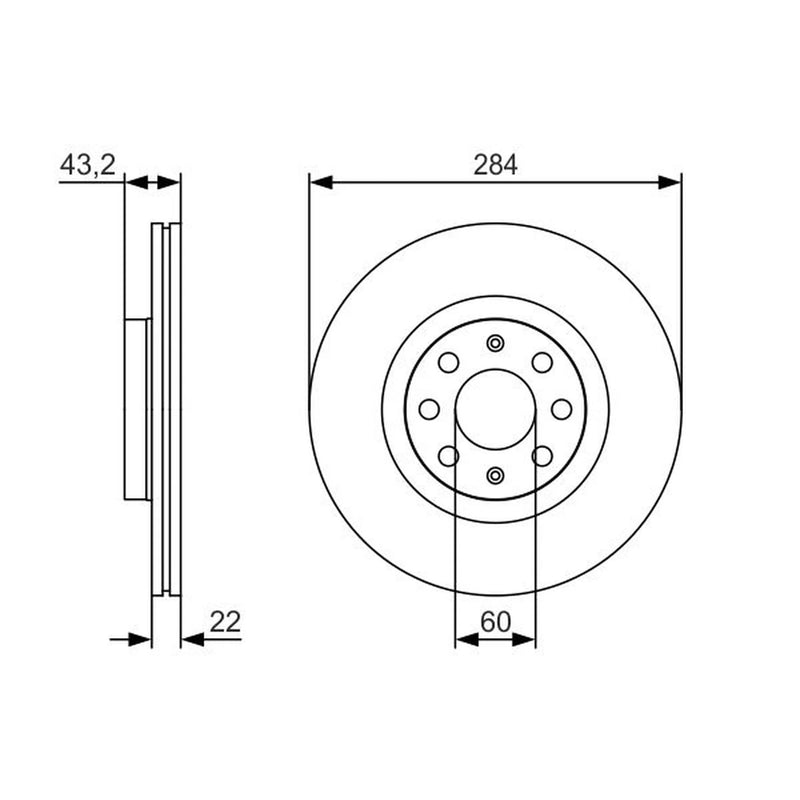 Bosch Front Brake Discs & Pads fits Fiat Grande Punto 2005-2010 1.3 1.4 1.6 1.9