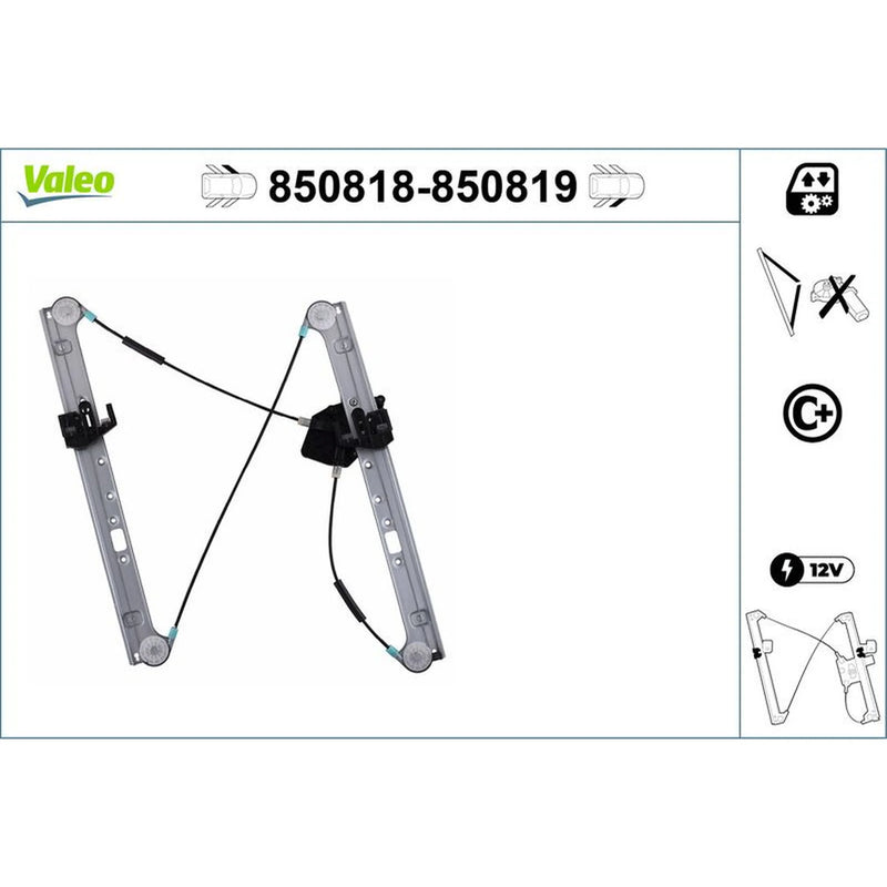 Valeo Electric Window Regulator Lifter Right Front 850819