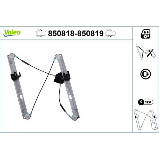 Valeo Electric Window Regulator Lifter Left Front 850818