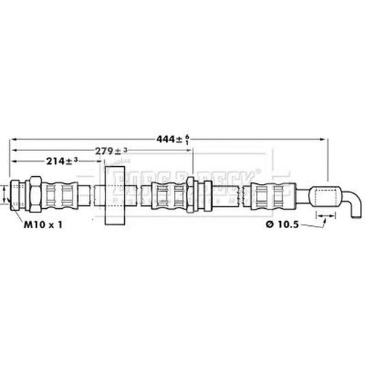 Borg & Beck Brake Hydraulic Hose Line Rear Right BBH7083
