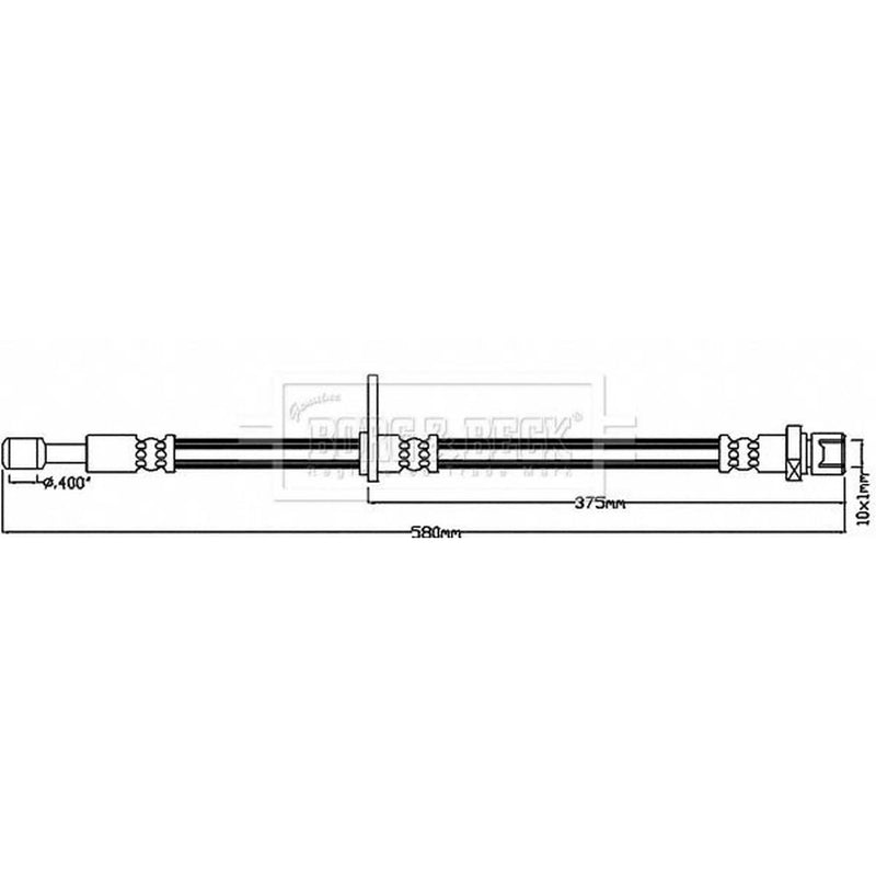 Borg & Beck Brake Hydraulic Hose Line Front BBH8251