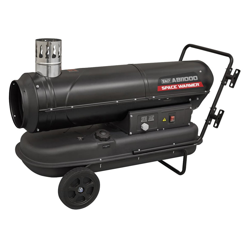 Sealey Space Warmer Indirect Kerosene/Diesel Heater 102,000Btu/hr with Wheels Sealey - Dynamic Drive