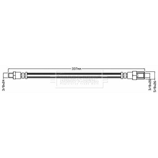 Borg & Beck Brake Hydraulic Hose Line Rear Right BBH6524
