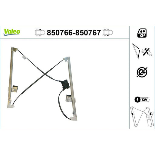 Valeo Electric Window Regulator Lifter Right Front 850767