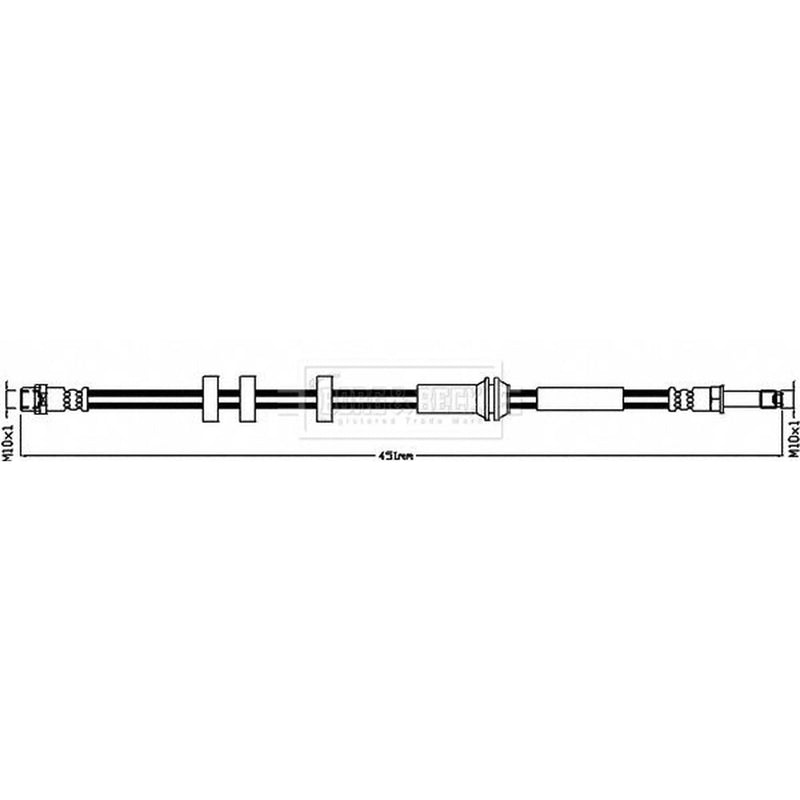 Borg & Beck Brake Hydraulic Hose Line Rear Right BBH8609