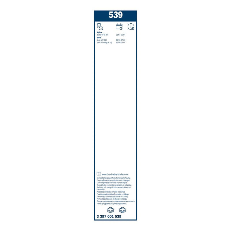Bosch Eco Front Wiper Blade Set 650mm + 550mm — 539 fits Alpina B10 1996-2004