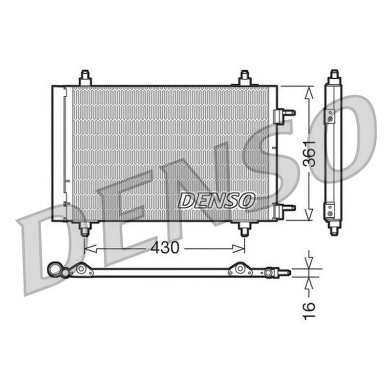 Denso Air Conditioning Condenser fits Citroën Berlingo Box Body 2008-2018 1.6