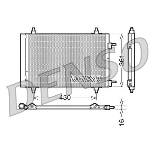 Denso Air Conditioning Condenser fits Citroën Berlingo Box Body 2008-2018 1.6