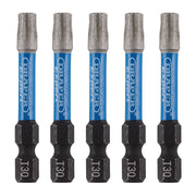 Draper Expert TX-STAR Impact Screwdriver Bits, T30 x 50mm, 1/4" Hex (Pack of 5) Draper - Dynamic Drive