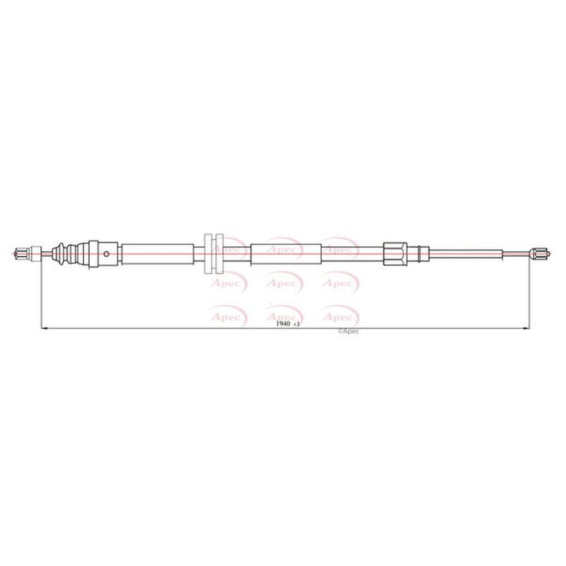 Apec Handbrake Cable Left Rear fits Renault Megane III Grandtour 2008-2016
