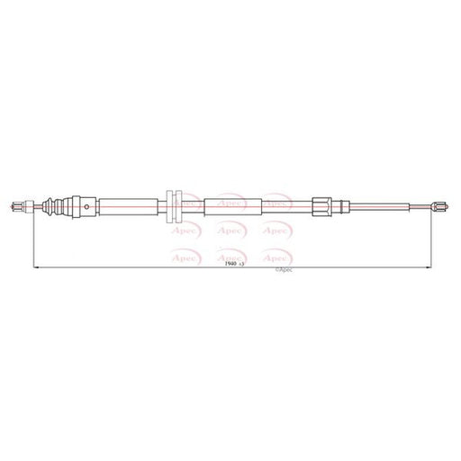Apec Handbrake Cable Left Rear fits Renault Megane III Grandtour 2008-2016