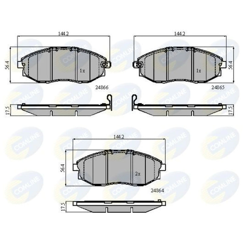 Comline 4 x Front Brake Pad Set fits Chevrolet Epica 2005-2011 2.0 2.5