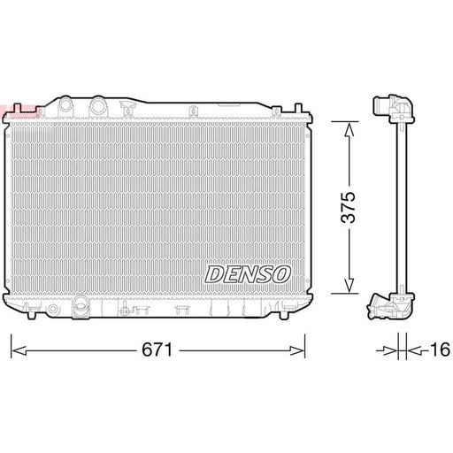 Denso Engine Radiator fits Honda Civic VIII 2005-2012 1.6 1.8