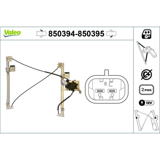 Valeo Electric Window Regulator Lifter Right Front 850395