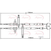 Apec Handbrake Cable Left Rear fits Ford Focus I 2002-2004