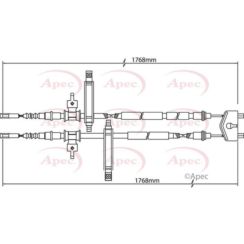 Apec Handbrake Cable Left Rear fits Ford Focus I 2002-2004