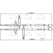 Apec Handbrake Cable Right Rear CAB1146