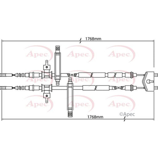 Apec Handbrake Cable Left Rear fits Ford Focus I 2002-2004