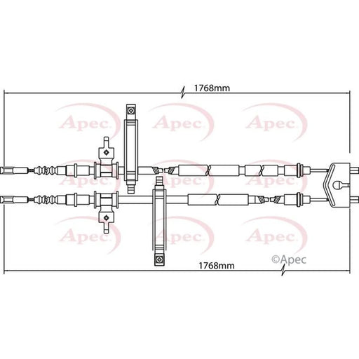 Apec Handbrake Cable Right Rear CAB1146