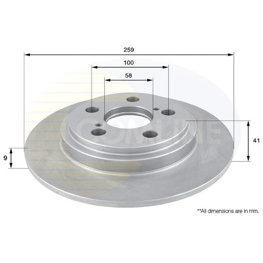 Comline 2 x Solid Brake Discs fits Toyota Urban Cruiser 2009-2016 1.33 1.4