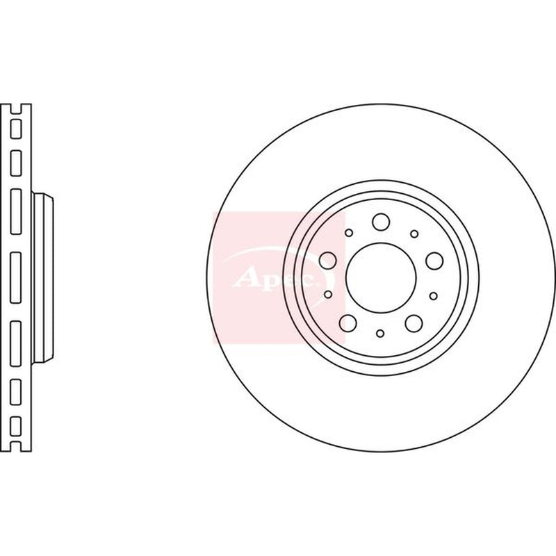 Apec 2 x Vented Brake Discs fits Volvo XC90 I 2002-2014 2.5 3.2