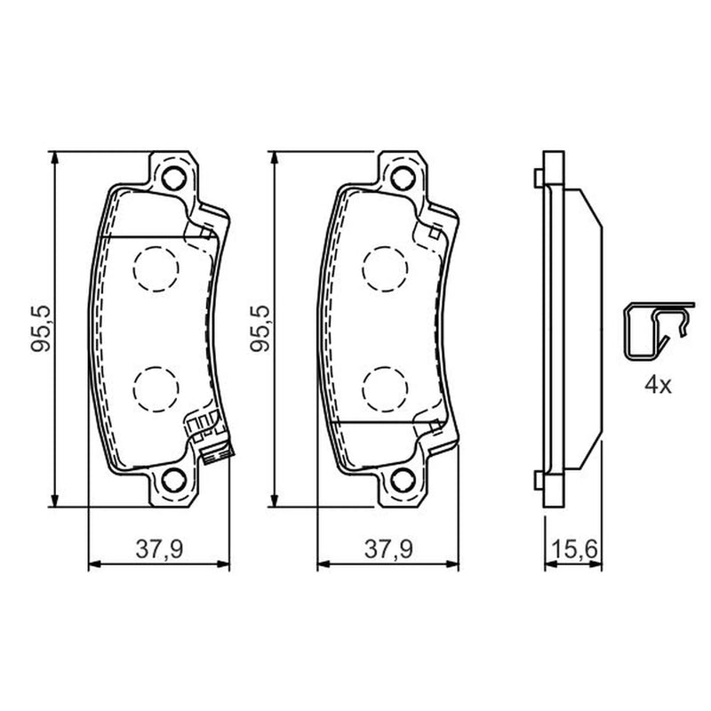 Bosch Front & Rear Pads fits Toyota Corolla 2001-2008 1.4 1.6 1.8 2.0