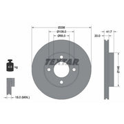 Textar 2 x Internally Vented Brake Discs 92026200