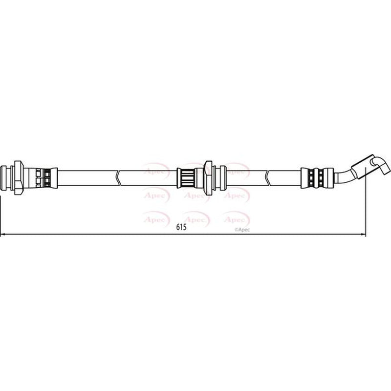 Apec Brake Hydraulic Hose Line Front Right fits Nissan Micra III 2002-2010