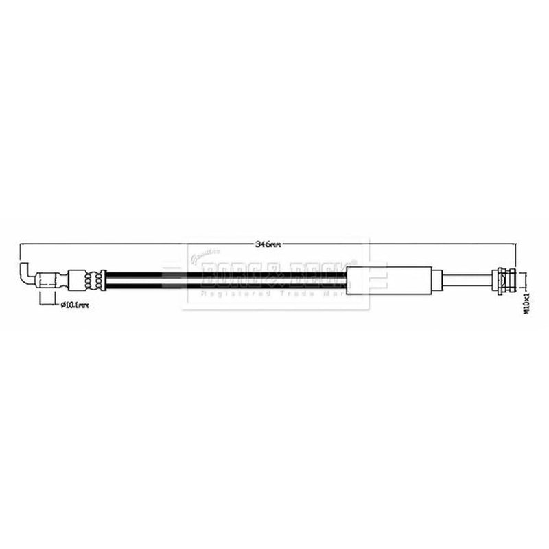 Borg & Beck Brake Hydraulic Hose Line Rear Right BBH8806