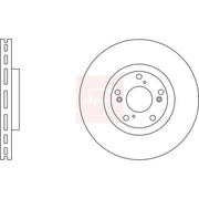 Apec 2 x Vented Brake Discs fits Honda Accord VII Tourer 2003-2008 2.4