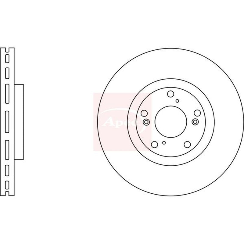 Apec 2 x Vented Brake Discs fits Honda Accord VII Tourer 2003-2008 2.4