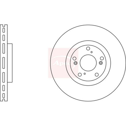 Apec 2 x Vented Brake Discs fits Honda Accord VII Tourer 2003-2008 2.4