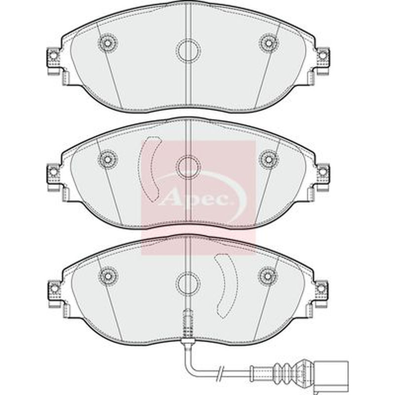 Apec Front Brake Pad Set fits Seat Alhambra 2010-2022 1.4 2.0