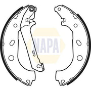 NAPA Brake Shoe Set Axle Kit fits Ford Tourneo Connect 2002-2013 1.8