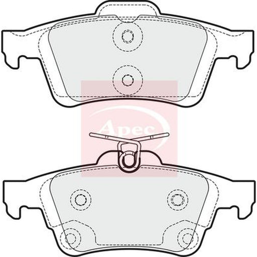 Apec Rear Brake Pad Set fits Ford C-Max II 2010-2019 1.0 1.5 1.6 2.0
