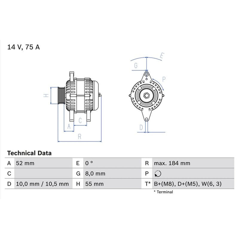 Bosch Car Alternator 12V 0 986 042 031