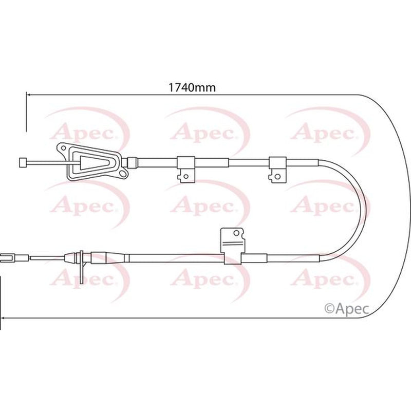 Apec Handbrake Cable Right Rear fits Nissan X-Trail I 2001-2013 2.0 2.2 2.5